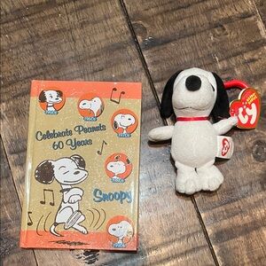 Snoopy Plush Ty and Peanuts 60 Years NoteBook Set